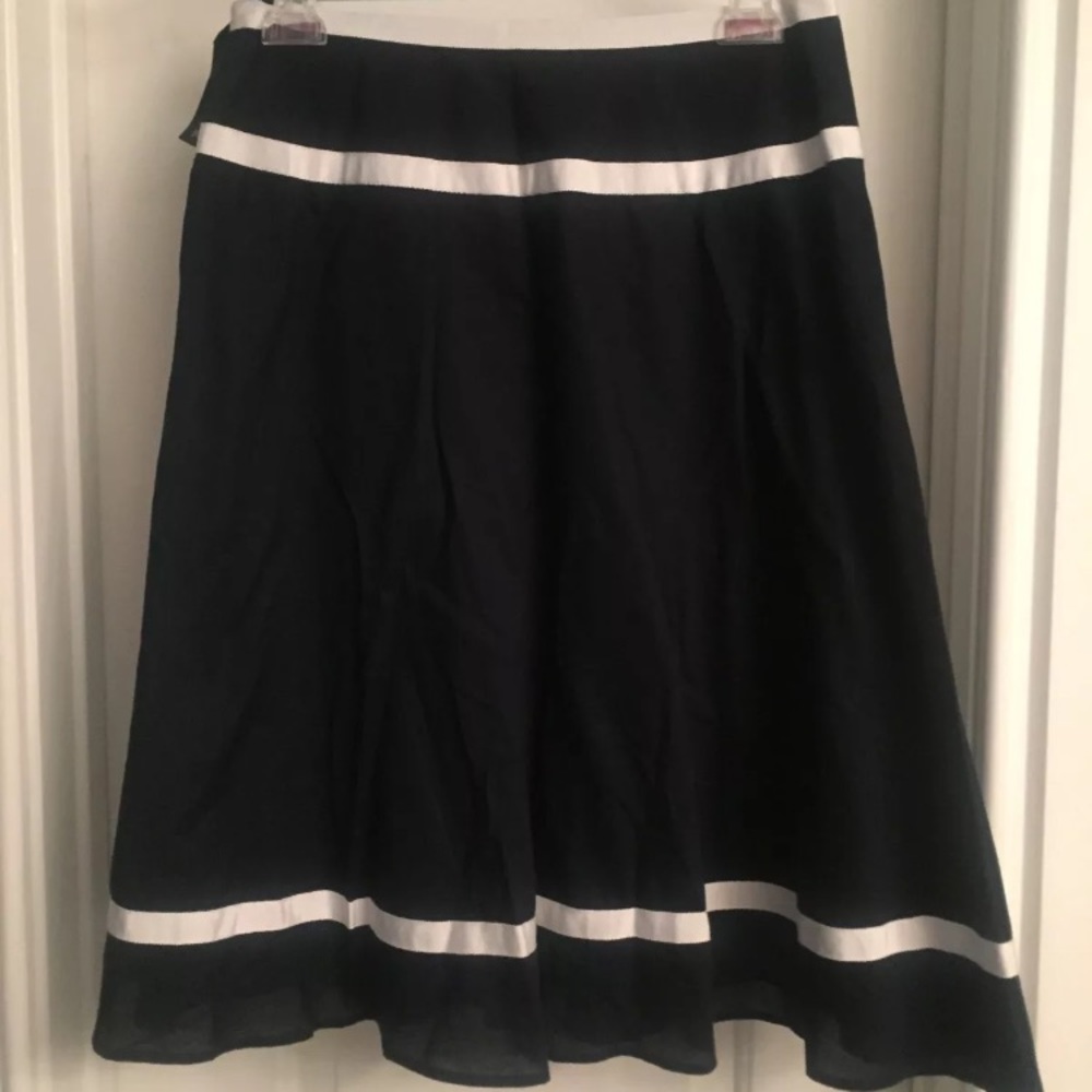 NWT Jones Wear Navy & White A-Line Nautical Career Skirt Classic Work Size 4
